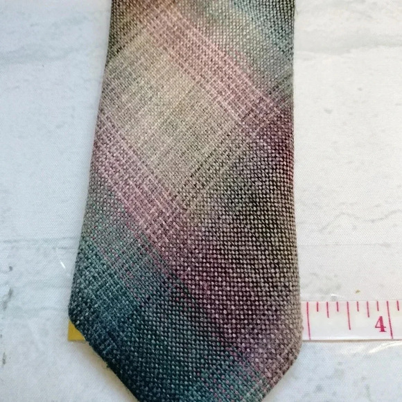 WoolCroft by Wembley Wool Blend Striped Skinny 3" Tie Necktie Woven - Picture 4 of 8